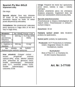 Krople pobudzające Spain Fly Men Złoty Mocny Hot 30ml Hot