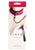 Obroża z smyczą Sinful różowa NS Novelties NS Novelties