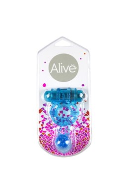 Pierścień wibrujący Alive niebieski TPE 9 cm Alive