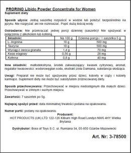 Proszek afrodyzjakowy Prorino Black Line dla kobiet Hot