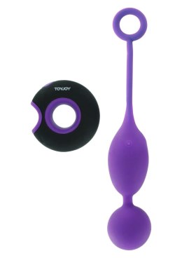 Jajko wibrujące ToyJoy Embrace II fioletowe z pilotem 10 cm TOYJOY
