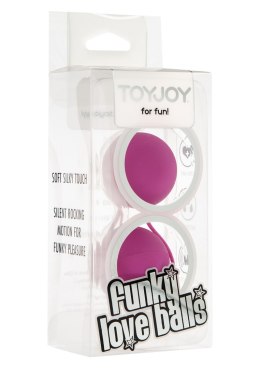 Kulki miłosne ToyJoy Funky Love Balls fioletowe ABS 3.5 cm TOYJOY