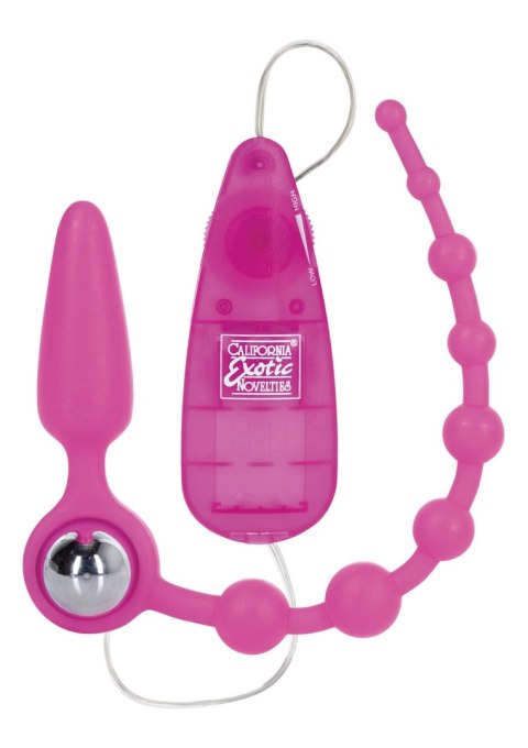 Plug analny wibrujący Booty Call Booty Double Dare silikonowy różowy CalExotics
