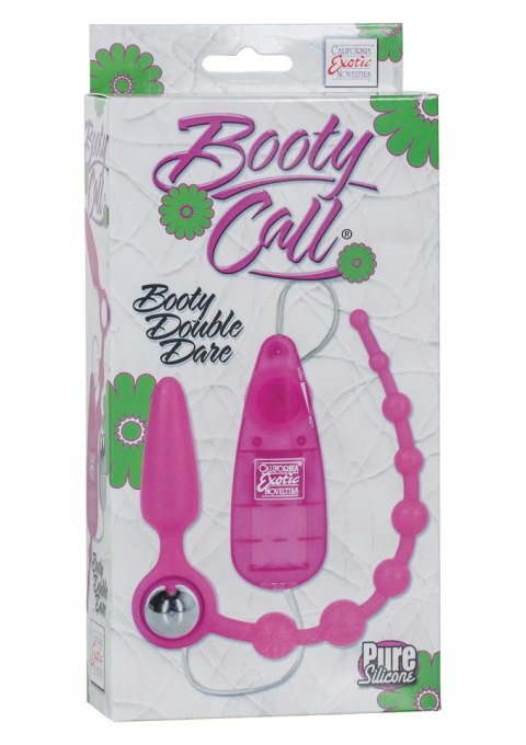 Plug analny wibrujący Booty Call Booty Double Dare silikonowy różowy CalExotics