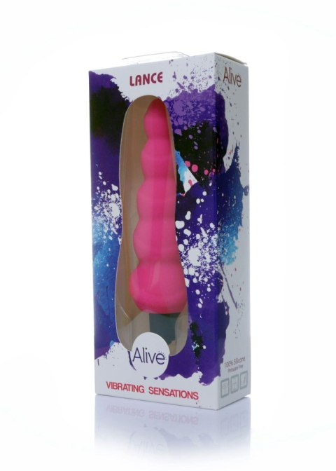 Plug wibrujący Alive Lance silikonowy różowy 14 cm Alive