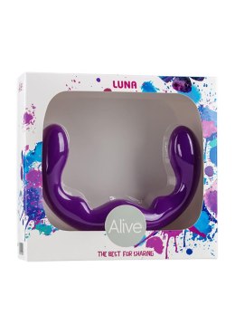Podwójne dildo prążkowane Alive Luna silikonowe 25,5 cm Alive