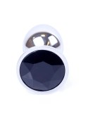 Biżuteria analna srebrna z czarnym diamencikiem 7 cm B - Series HeavyFun