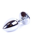 Biżuteria analna srebrna z czarnym diamencikiem 7 cm B - Series HeavyFun