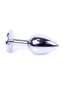 Biżuteria analna srebrna z czarnym diamencikiem 7 cm B - Series HeavyFun