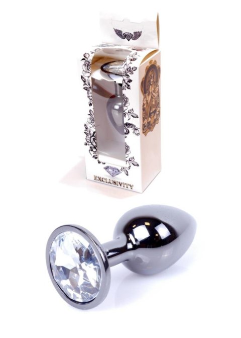 Biżuteria analna stalowa srebrna z diamentem 7 cm B - Series HeavyFun