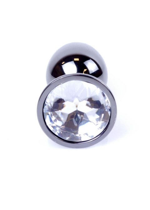 Biżuteria analna stalowa srebrna z diamentem 7 cm B - Series HeavyFun