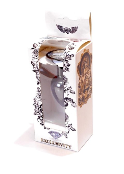 Biżuteria analna stalowa srebrna z diamentem 7 cm B - Series HeavyFun