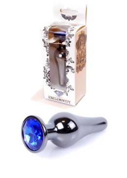 Biżuteria analna stalowa z diamentem HeavyFun srebrna niebieska 9.5 cm B - Series HeavyFun