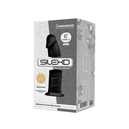Dildo realistyczne Silexd podwójna gęstość czarny 15 cm Silexd