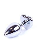 Korek analny srebrny z serduszkiem HeavyFun 7 cm B - Series HeavyFun