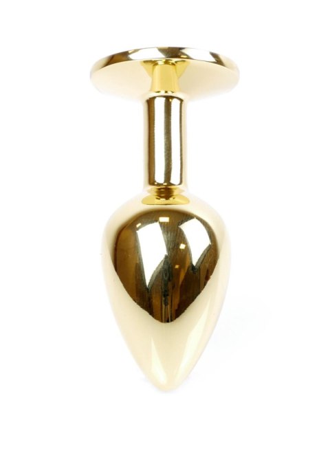 Korek analny złoty z różowym diamentem 7 cm B - Series HeavyFun
