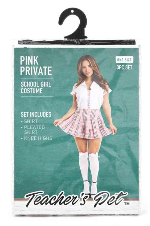 TEACHER PET 2 PCS PINK PRIVATE SCHOOLGIRL COSTUME Teacher''s Pet