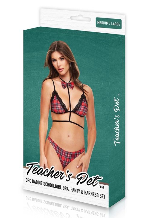 TEACHERS PET 3 PC BADDIE SCHOOLGIRL SET, M/L Teacher''s Pet