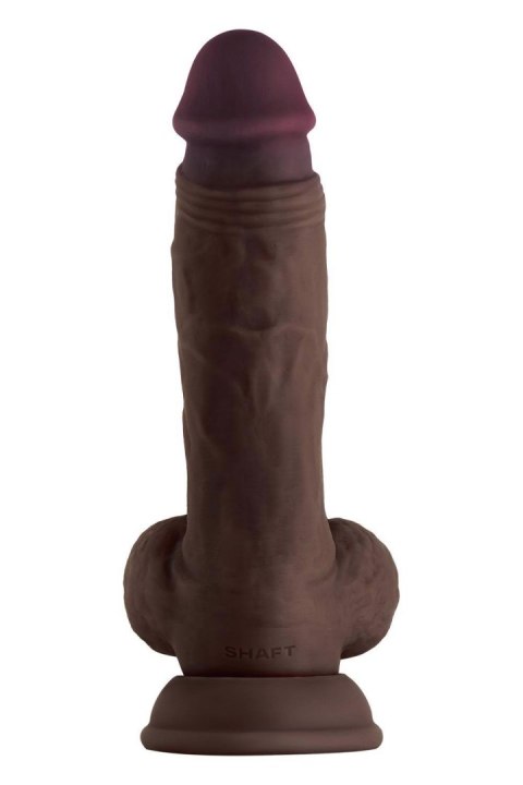SHAFT MODEL A 8.5 INCH LIQUIDE SILICONE DONG WITH BALLS MAHOGANY Shaft