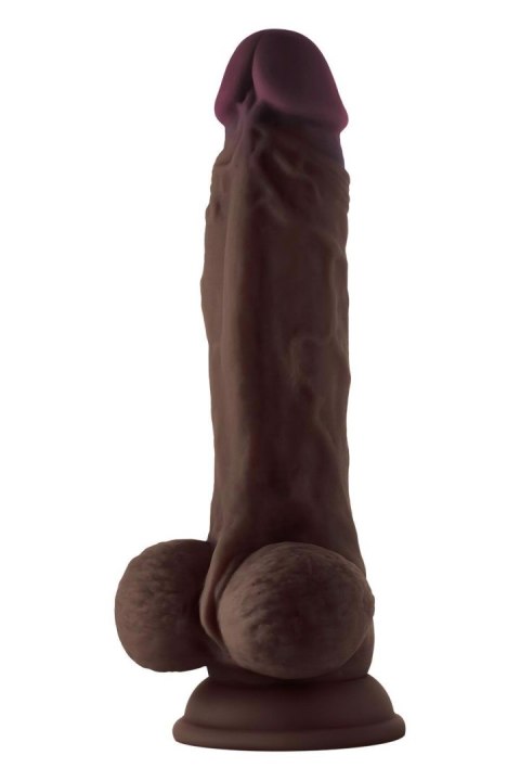 SHAFT MODEL A 8.5 INCH LIQUIDE SILICONE DONG WITH BALLS MAHOGANY Shaft