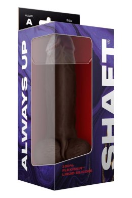SHAFT MODEL A 9.5 INCH LIQUIDE SILICONE DONG WITH BALLS MAHOGANY Shaft