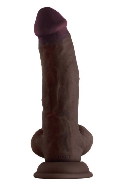 SHAFT MODEL N 8.5 INCH LIQUIDE SILICONE DONG WITH BALLS MAHOGANY Shaft