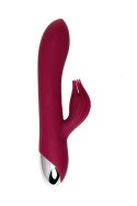 Vibrator with clitoral stimulator L'EROINA by TOYFA Sangra, silicone, burgundy, 20.5 cm L'EROINA