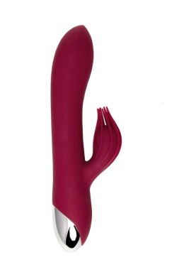 Vibrator with clitoral stimulator L'EROINA by TOYFA Sangra, silicone, burgundy, 20.5 cm L'EROINA