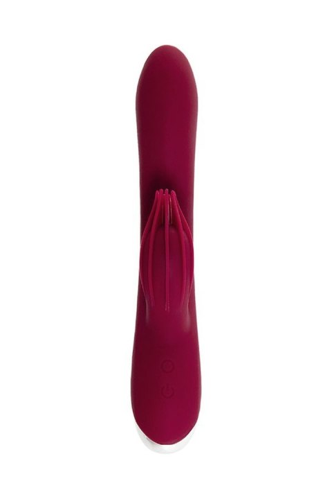 Vibrator with clitoral stimulator L'EROINA by TOYFA Sangra, silicone, burgundy, 20.5 cm L'EROINA