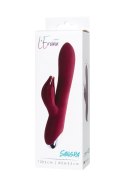 Vibrator with clitoral stimulator L'EROINA by TOYFA Sangra, silicone, burgundy, 20.5 cm L'EROINA