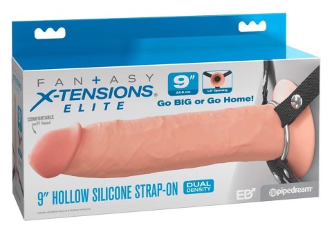 FXTE 9" Hollow Strap-On Dual Fantasy X-Tensions Elite