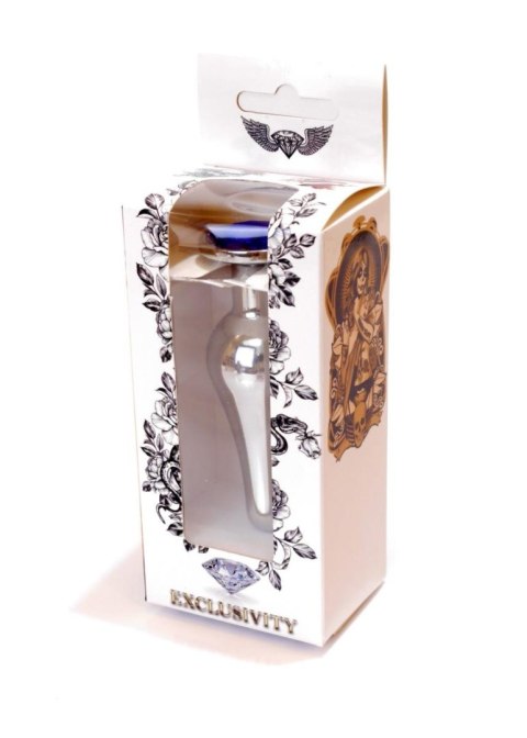 Biżuteria analna srebrna z diamentem ciemnieniebieska HeavyFun 9.5 cm B - Series HeavyFun