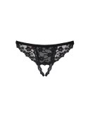 Stringi koronkowe otwarte Obsessive czarne L/XL Obsessive