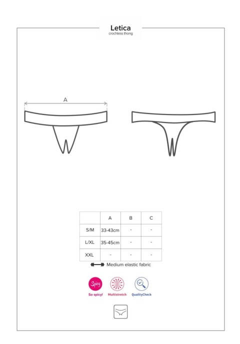 Stringi koronkowe otwarte Obsessive czarne L/XL Obsessive