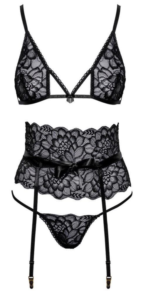 Suspender Set black L/XL Kissable