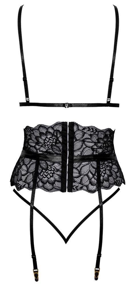 Suspender Set black S/M Kissable