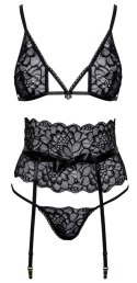 Suspender Set black S/M Kissable