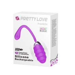 Bezprzewodowe wibrujące jajko silikonowe Pretty Love Franklin fioletowe Pretty Love