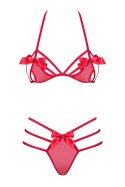 Erotyczny komplet bielizny Giftella Obsessive czerwony S/M Obsessive