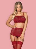 Komplet bielizny Lividia Obsessive czerwony S/M Obsessive