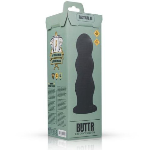 Korek analny BUTTR Tactical III żebrowany XXL czarny Easytoys