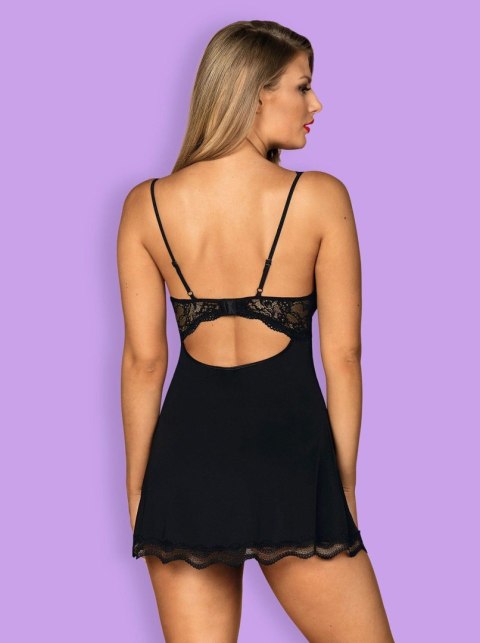 Babydoll i stringi Luvae Obsessive czarny L/XL Obsessive