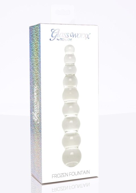 Dildo szklane ToyJoy Frozen Fountain transparentne 22 cm TOYJOY