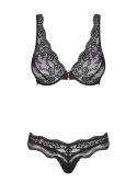 Komplet bielizny Luvae Obsessive koronkowy czarny S/M Obsessive