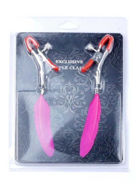 Regulowane metalowe klipsy na sutki z piórkami Fetish B Series 14 cm Fetish B - Series
