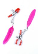 Regulowane metalowe klipsy na sutki z piórkami Fetish B Series 14 cm Fetish B - Series
