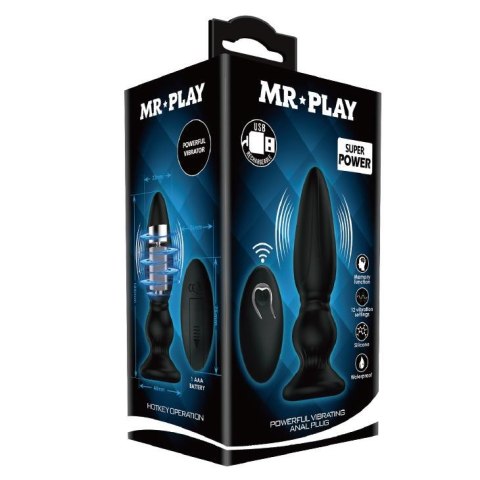 Wibrujący masażer prostaty Mr Play czarny Mr. Play