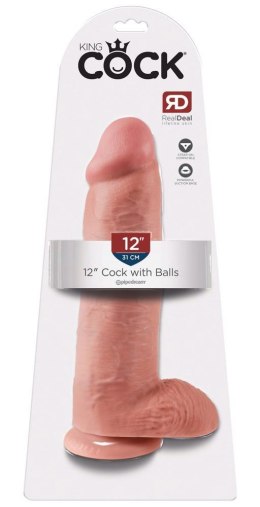 Dildo King Cock z jądrami PVC 30,5 cm King Cock