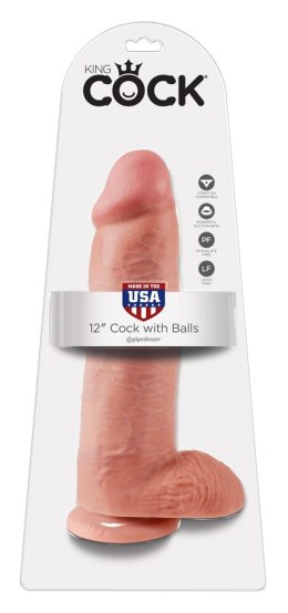 Dildo King Cock z jądrami PVC 30,5 cm King Cock