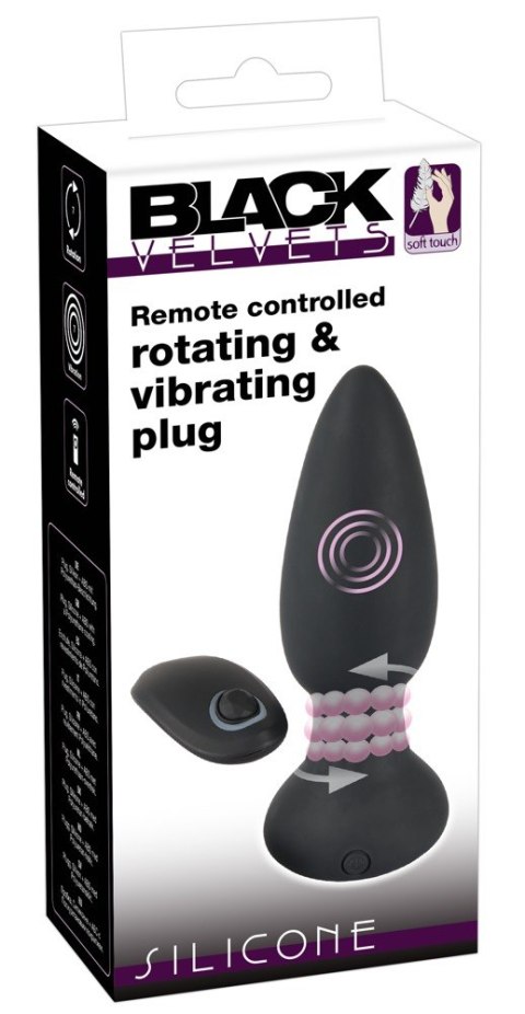 Korek analny rotacyjny Black Velvets pilot USB 14 cm Black Velvets